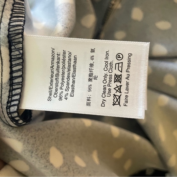 Elegant Navy Polka Dot Dress women’s size 8 - Picture 5 of 9